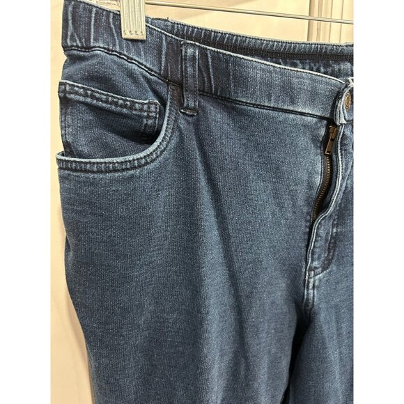 Denim & Co. Stretch Capri Jeans Blue Plus Size 18WP Cropped Elastic Waist - Picture 4 of 9